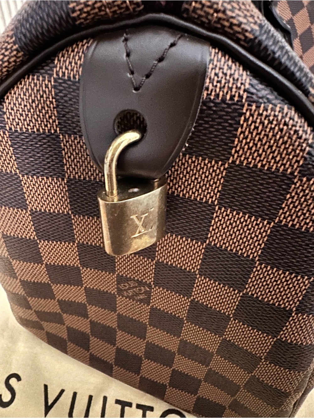 Louis Vuitton Damier Ebene Speedy 30 Duffel Bag in Brown - Picture 5 of 6
